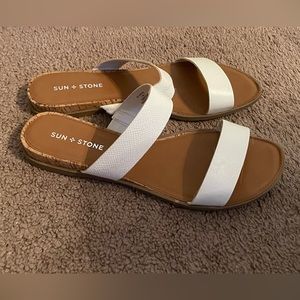 White Sun Stone Sandals, Size 11